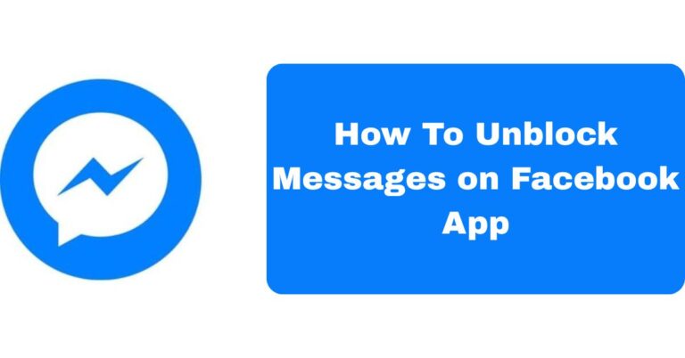 How To Unblock Messages on Facebook App
