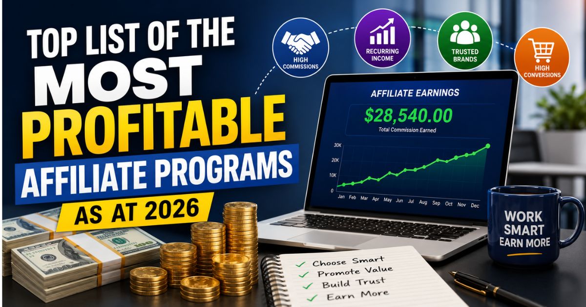 Top List of The Most Profitable Affiliate Programs As At 2026